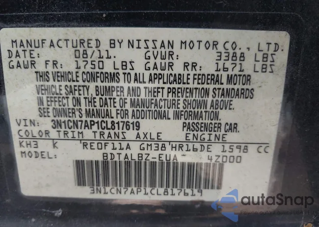 3N1CN7AP1CL817619: 42413758