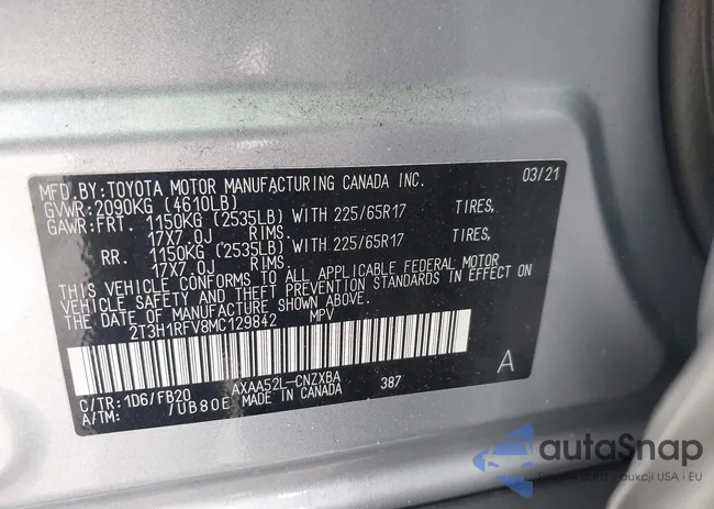 2T3H1RFV8MC129842: 42413795