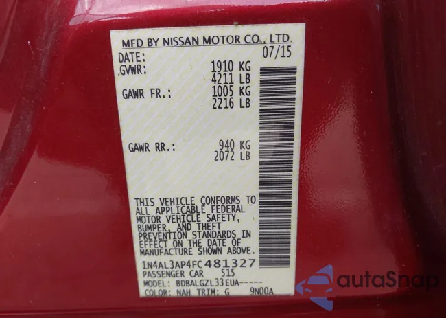 1N4AL3AP4FC481327: 42414934