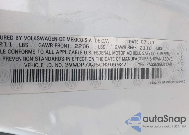 3VWDP7AJ5CM309927: 42414951