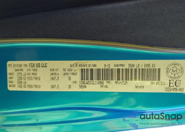 1C4BJWEG1GL110966: 42415104