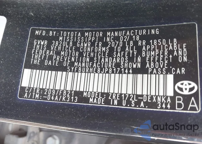 5YFBURHE8JP817144: 42415126