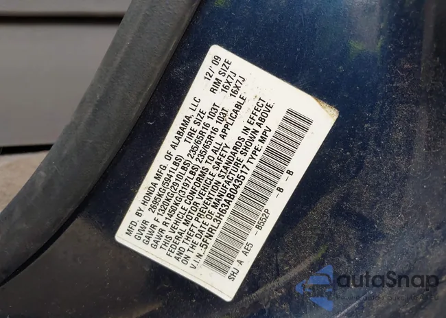 5FNRL3H63AB043517: 42415156