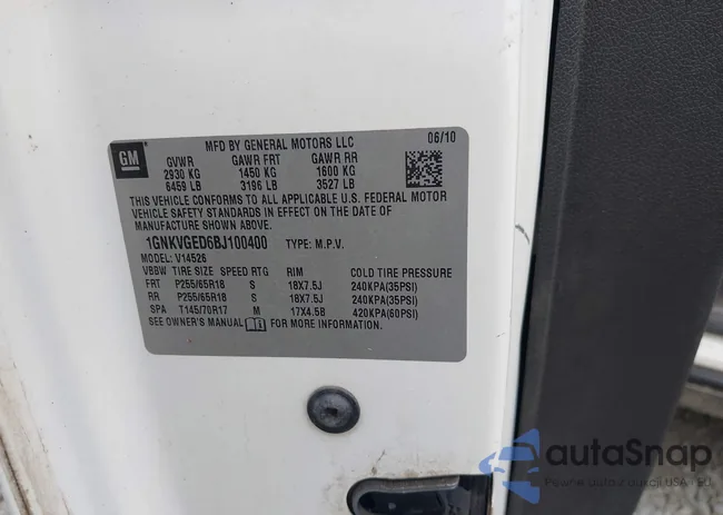 1GNKVGED6BJ100400: 42415196