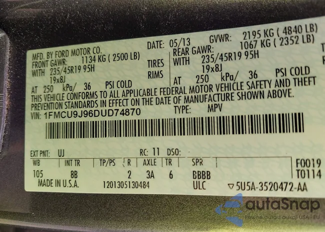 1FMCU9J96DUD74870: 42415332