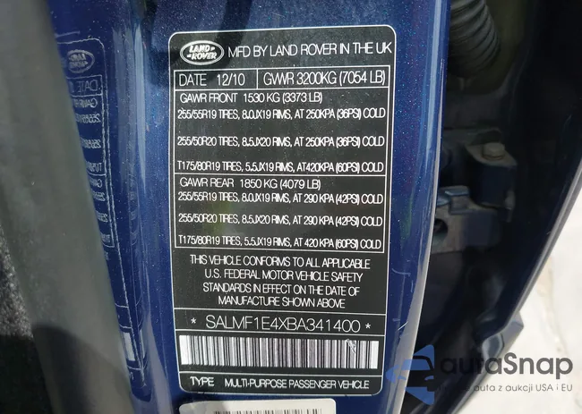 SALMF1E4XBA341400: 42414485