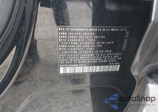 3VV3B7AX5MM022012: 42414654