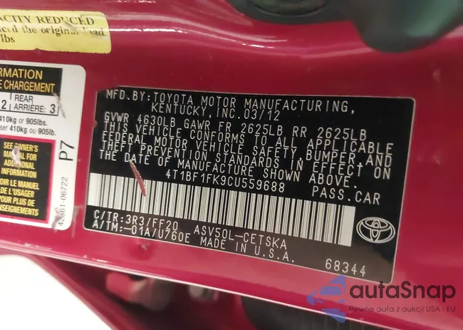 4T1BF1FK9CU559688: 42414683