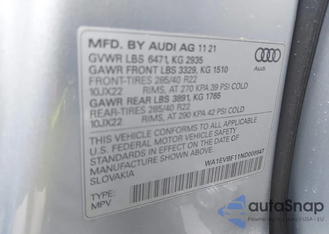 WA1EVBF11ND008847: 42416004