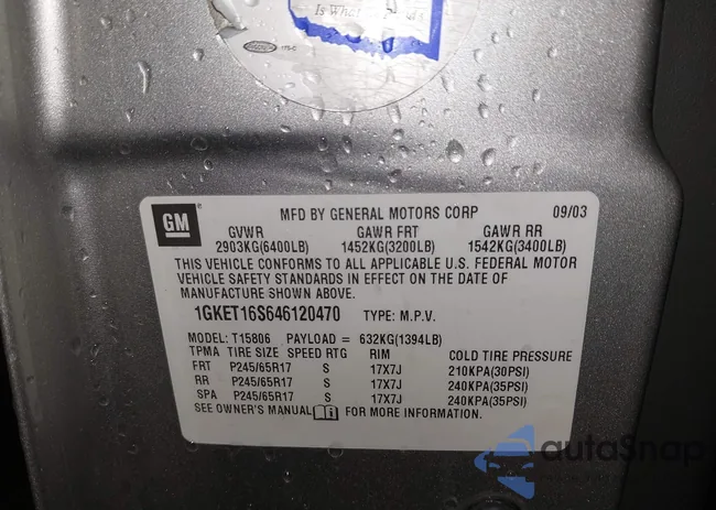 1GKET16S646120470: 42416215