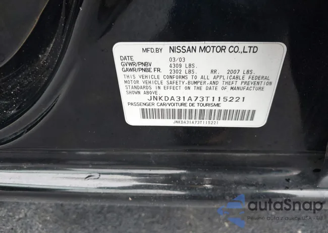 JNKDA31A73T115221: 42416381