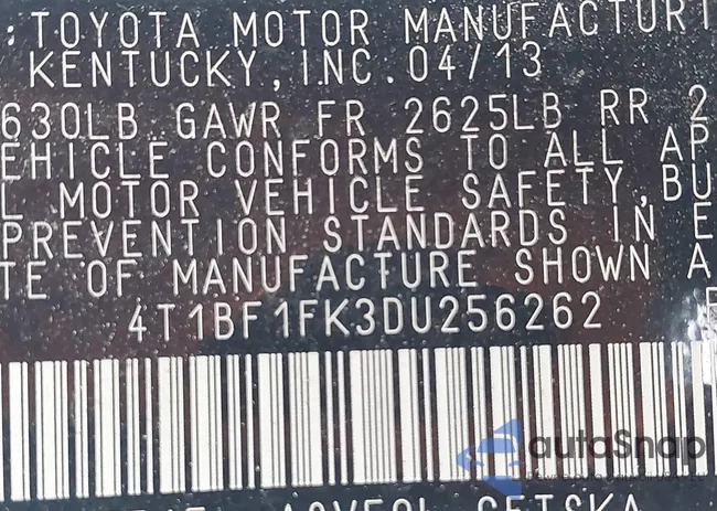 4T1BF1FK3DU256262: 42416451