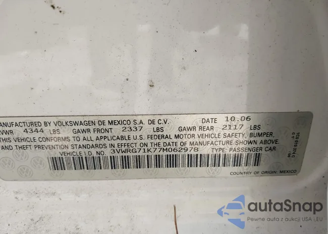 3VWRG71K77M062978: 42415517