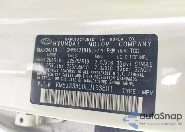 KM8J33AL0LU193801: 42415553