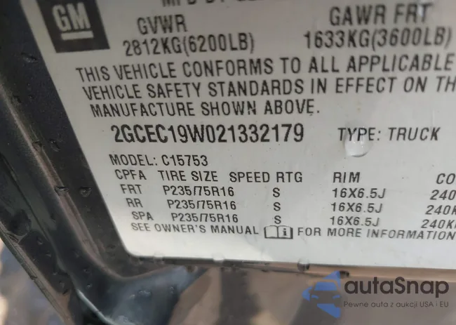 2GCEC19W021332179: 42415783