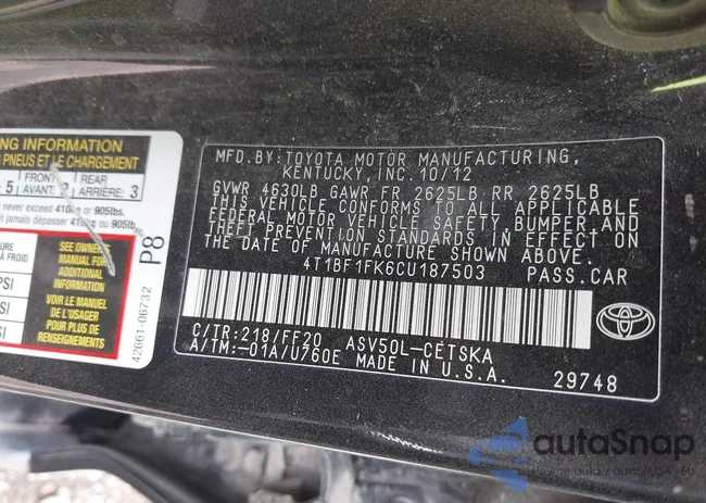 4T1BF1FK6CU187503: 42416959