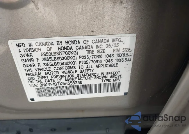 2HKYF187X5H558246: 42417155