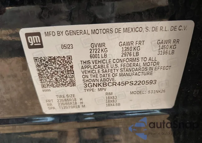 3GNKBCR45PS220593: 42416495