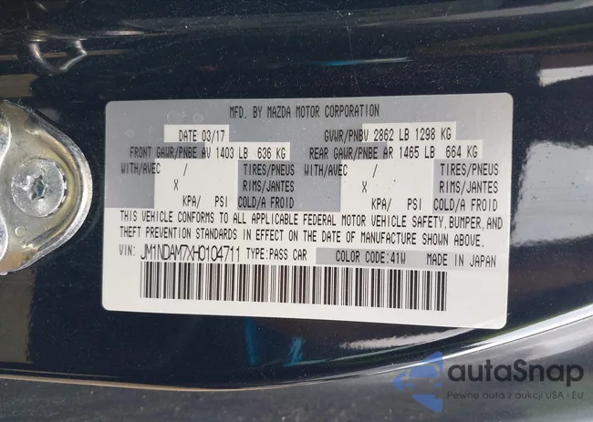 JM1NDAM7XH0104711: 42416547