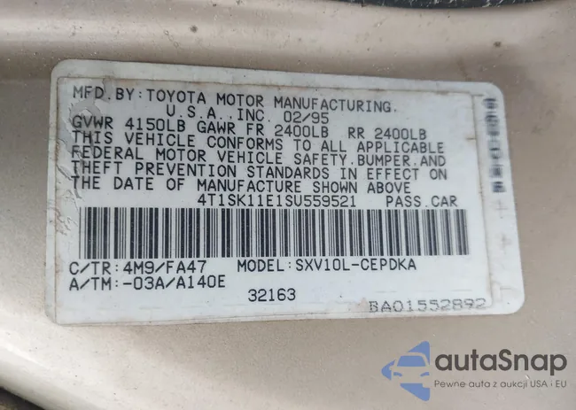 4T1SK11E1SU559521: 42416624