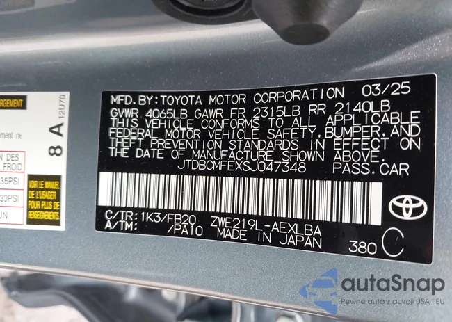 JTDBCMFEXSJ047348: 42416732