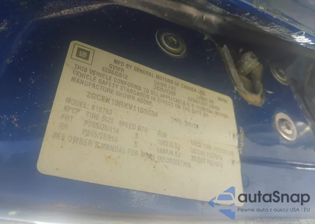 2GCEK19RXV1105034: 42417861