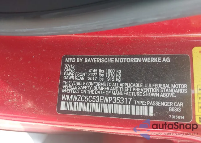 WMWZC5C53EWP35317: 42417921