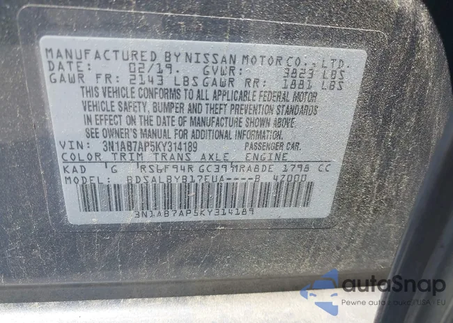 3N1AB7AP5KY314189: 42417967