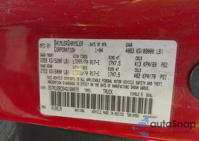 3D7KU28C64G180079: 42417973