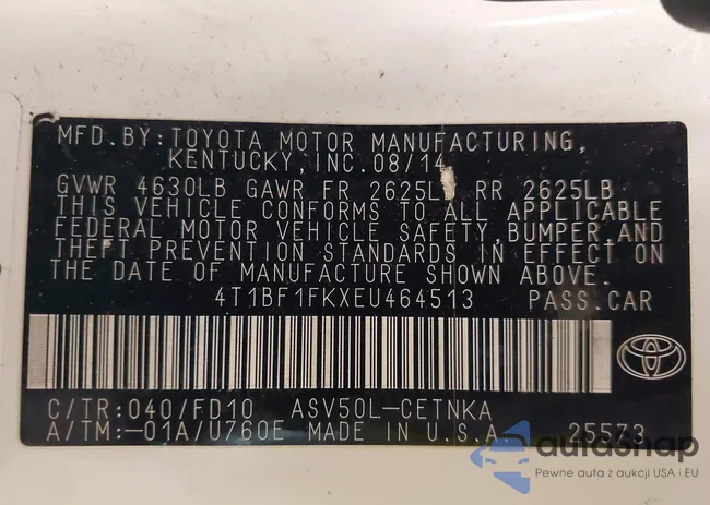 4T1BF1FKXEU464513: 42418004