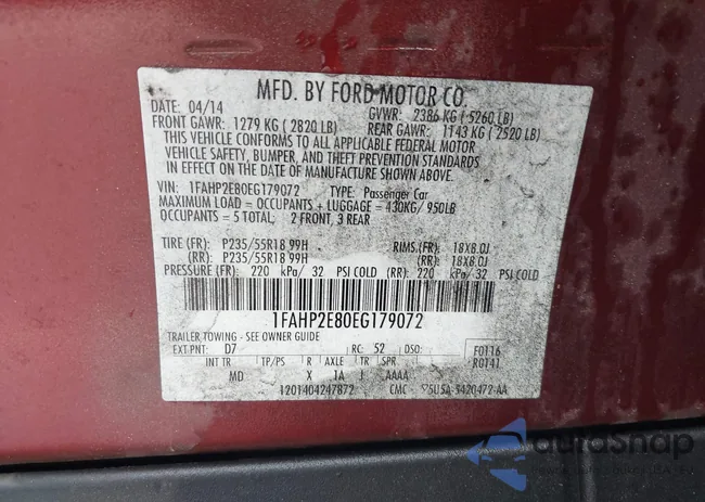 1FAHP2E80EG179072: 42418089