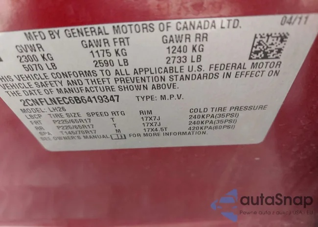 2CNFLNEC6B6419347: 42418136