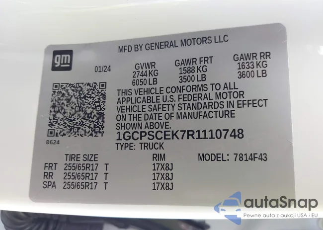 1GCPSCEK7R1110748: 42418147