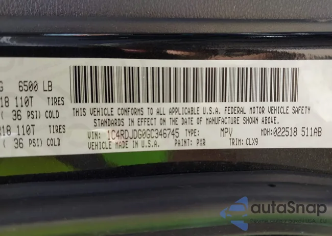 1C4RDJDG0GC346745: 42418185