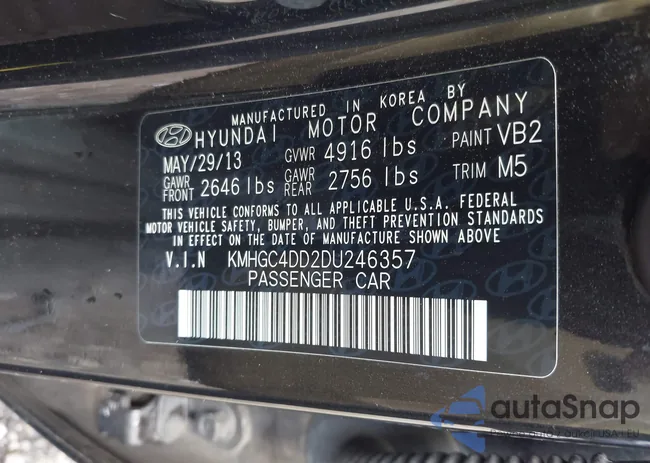 KMHGC4DD2DU246357: 42418431