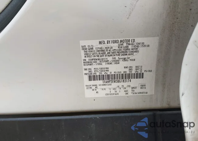 1FAHP2EW3BG183174: 42417481