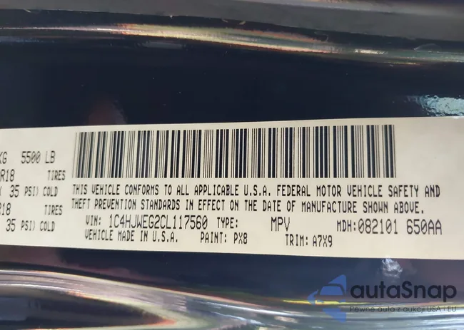 1C4HJWEG2CL117560: 42418997