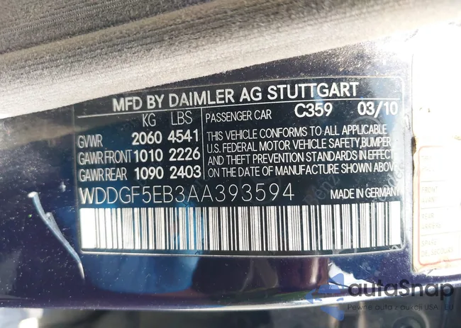 WDDGF5EB3AA393594: 42419116