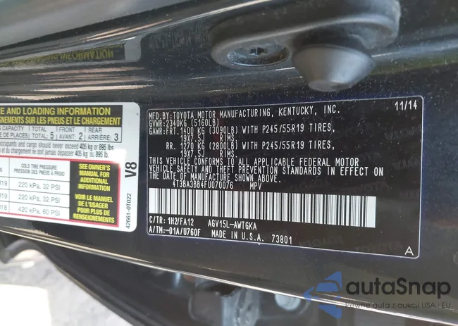 4T3BA3BB4FU070076: 42419187