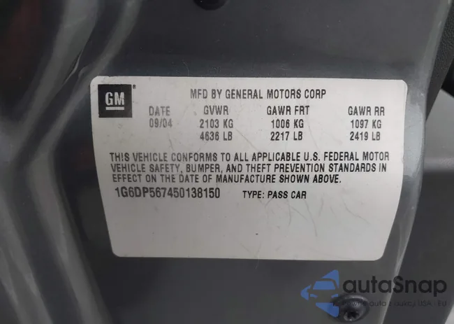 1G6DP567450138150: 42419218