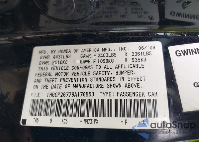 1HGCP26779A176853: 42419307