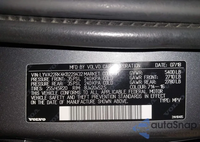 LYVA22RK4KB229432: 42419336