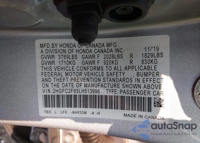 2HGFC2F65LH513996: 42419445