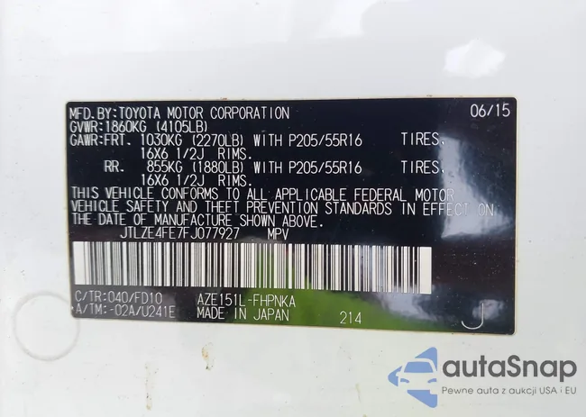 JTLZE4FE7FJ077927: 42418567