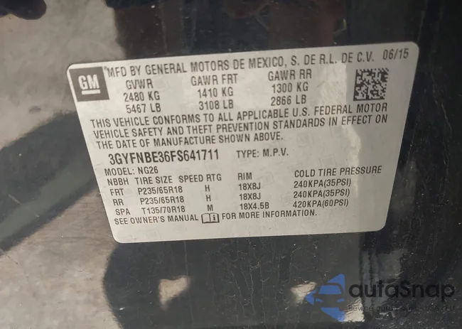 3GYFNBE36FS641711: 42418623