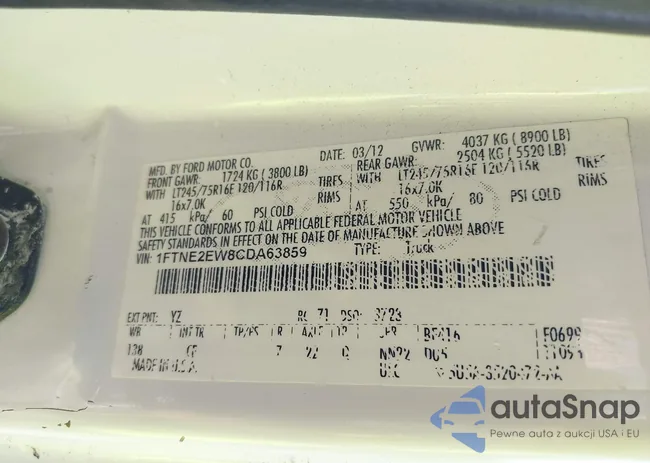 1FTNE2EW8CDA63859: 42418767