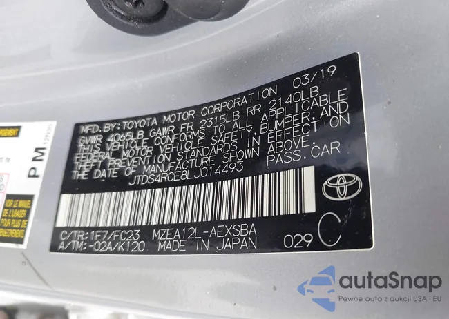 JTDS4RCE8LJ014493: 42418832