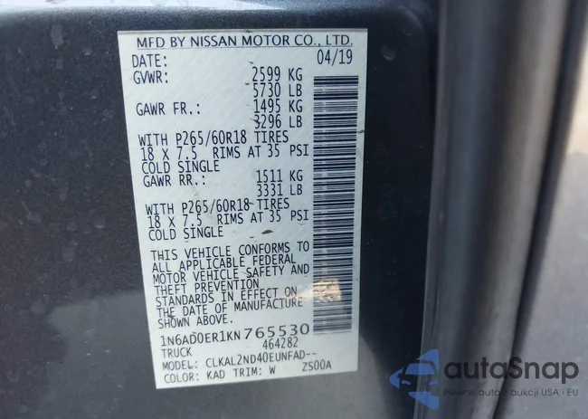 1N6AD0ER1KN765530: 42420064