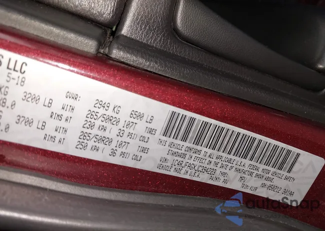 1C4RJFAGXJC394223: 42419501