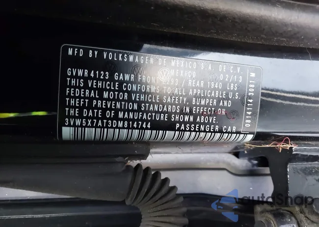 3VW5X7AT3DM814744: 42419558